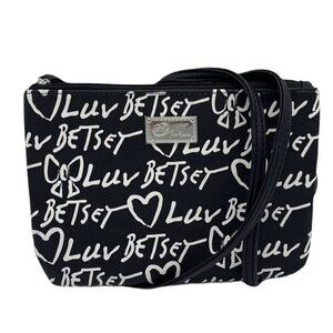 Luv Betsey by Betsey Johnson Black White Crossbody Wristlet NEW